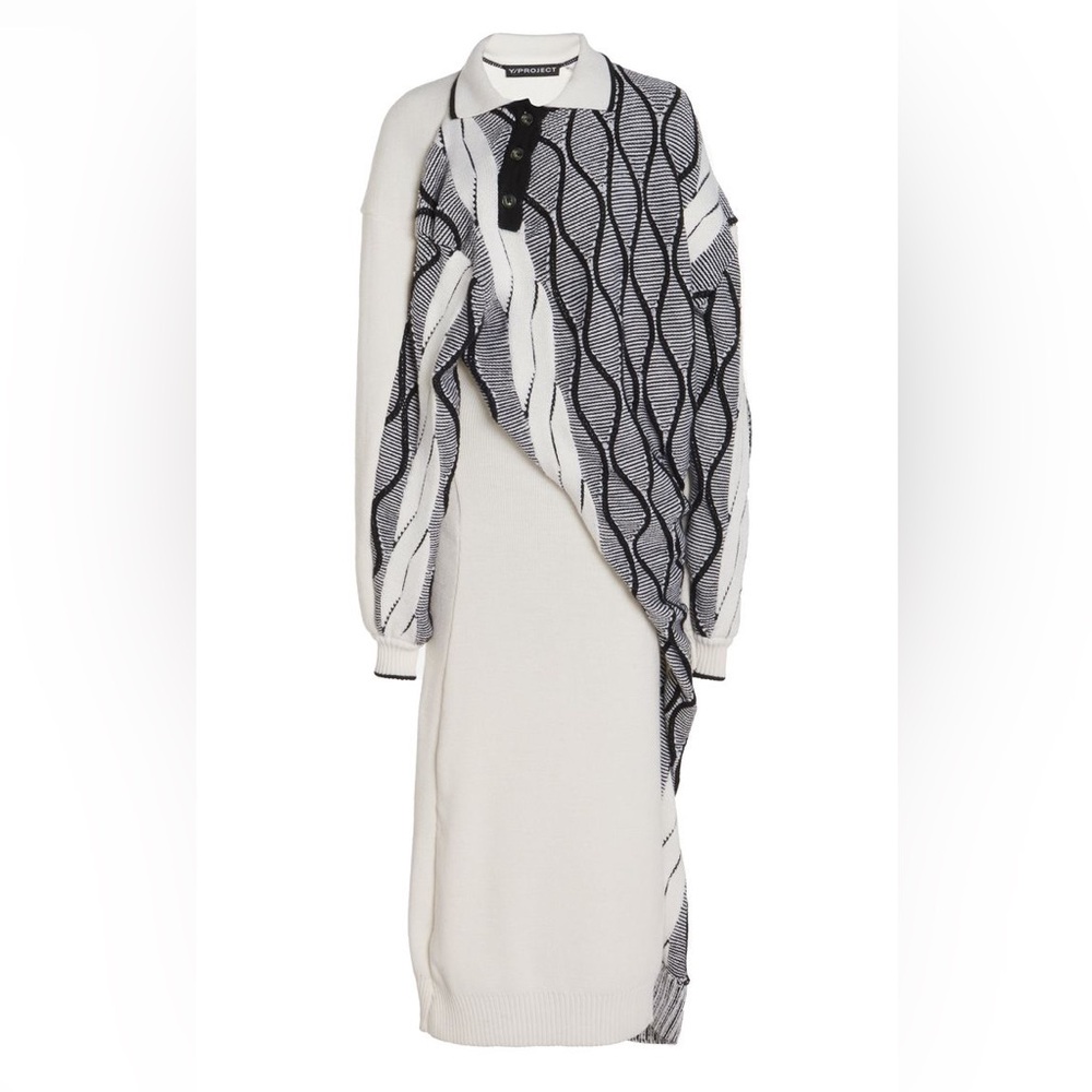 Y/Project Twisted Argyle Sweater Dress